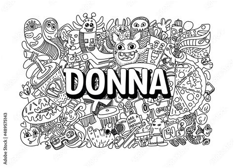 Donna Name Doodle Art Stock Illustration Adobe Stock