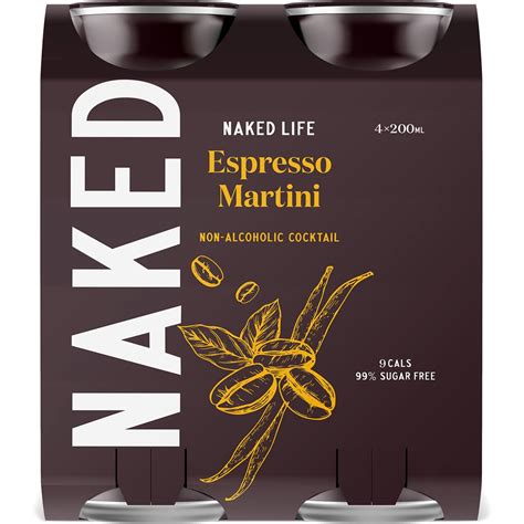 Naked Life Espresso Martini Non Alcoholic Cocktail Cans Ml X Pack Woolworths