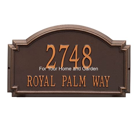 Williamsburg Design Address Plaque In Antique Copper Estate Wall Style
