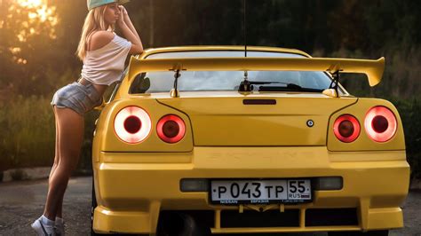 Model Nissan Shorts Car Yellow Blonde HD Wallpaper Rare Gallery