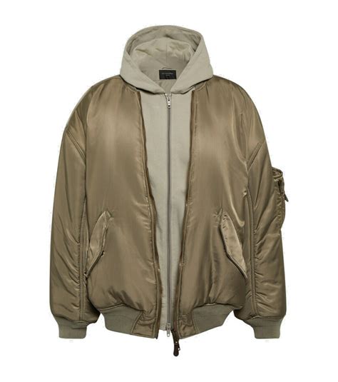 Balenciaga Hooded Nylon Bomber Jacket Balenciaga