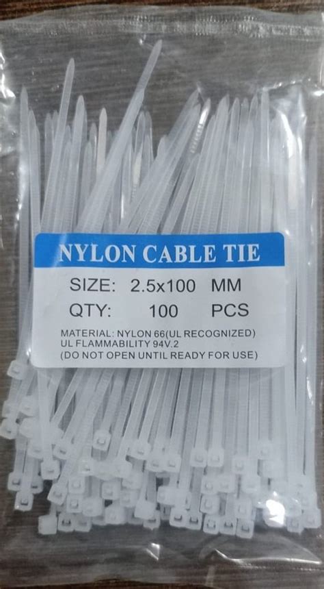 White Nylon Cable Tie Mmx Packaging Size Pcs Per Pkt At Rs