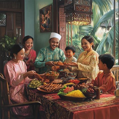 quotmalaysian hari raya aidilfitri families  traditional attirequot