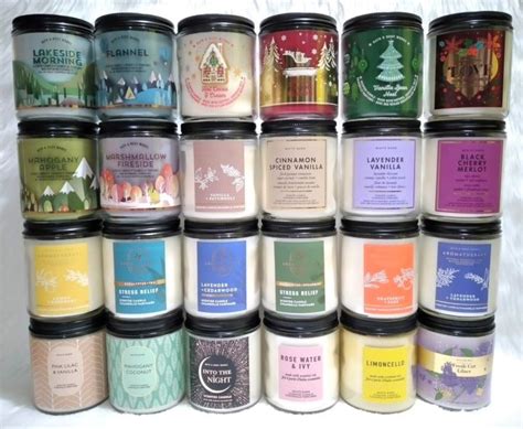 Bath Body Works Bbw Single Wick Scented Candles Aromatherapy White
