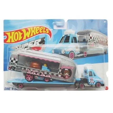 Hot Wheels Caminhão Transportador Dine Dash BDW51 MATTEL Caminhões Motos e Ônibus de