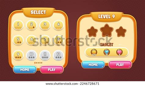 Game Ui Vector Set Select Level Stock Vector (Royalty Free) 2246728671 ...