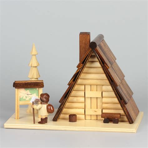 Räucherhaus Schutzhütte Mit Figur Erzgebirgskunst Drechsel