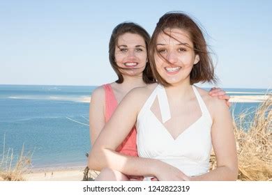 Cute Girls On Beach Lesbian Lgbt Stock Photo 1242822319 Shutterstock