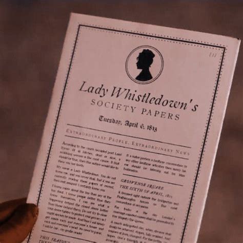 Lady Whisldown S Society Papers Held In Hand