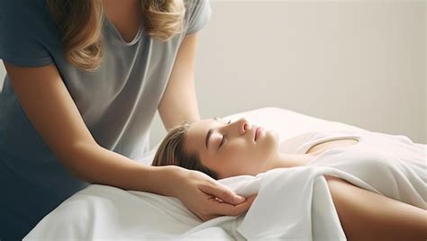 Premium Ai Image A Woman Getting A Massage By A Dermatologist Using