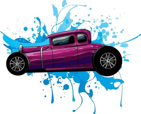 Desenho De Ilustra O Em Vetor Carro Hot Rod Vetor Premium