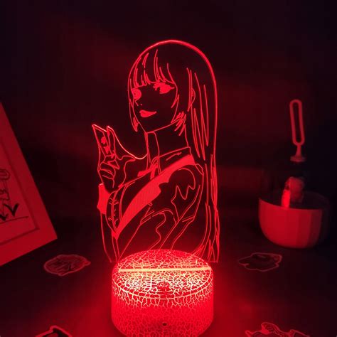 Manga Kakegurui Anime Rysunek Jabami Yumeko 3D LED Neon RGB Lampka