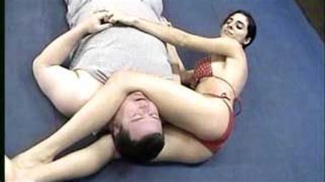 Big Tits Violetta Smothers Pins Scissors Dj Part Smother Filled Mixed Wrestling