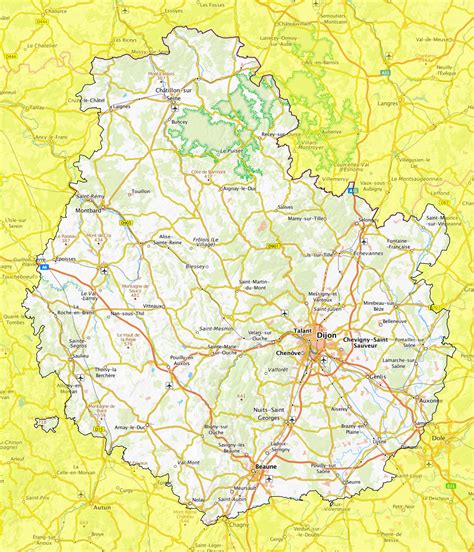 Carte de la Côte-d'Or