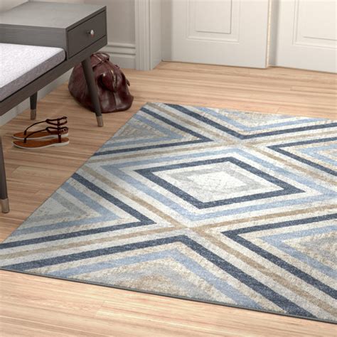 Foundstone Akari Transitional Diamond Machine Washable Area Rug