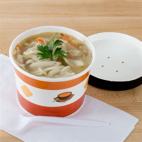 Choice 12 Oz Double Wall Poly Paper Soup Hot Food Cup With Vented Paper Lid 250 Case