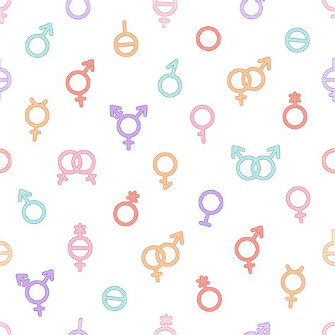 Gender Symbols Seamless Pattern Lgbtq Community Gay Lesbian Transgender Non Binary