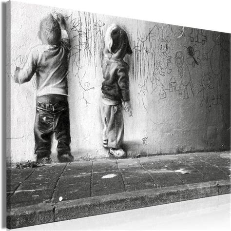 Impression Sur Toile Intiss E Banksy Graffiti X Pi Ce Tableau