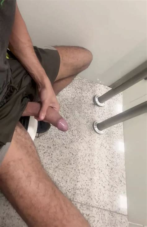 Huge Hairy Cock Very Hard In The Gym Bathroom Showing Off Before Cumming Gay Porn XHamster