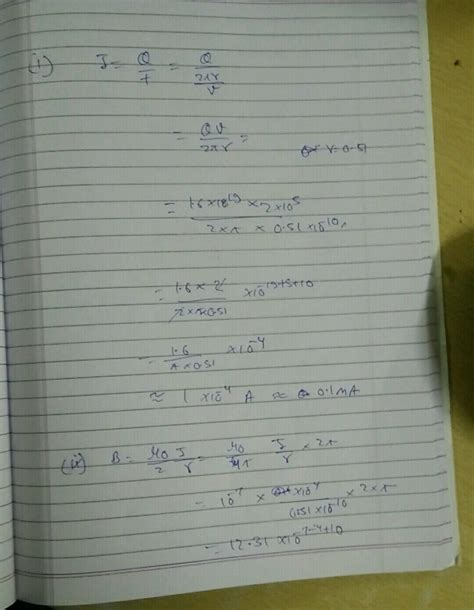 Q15 An Electron Moves Around The Nucleus In A Hydrogen Atom Of Radius 0 51 Ay With A Velocity