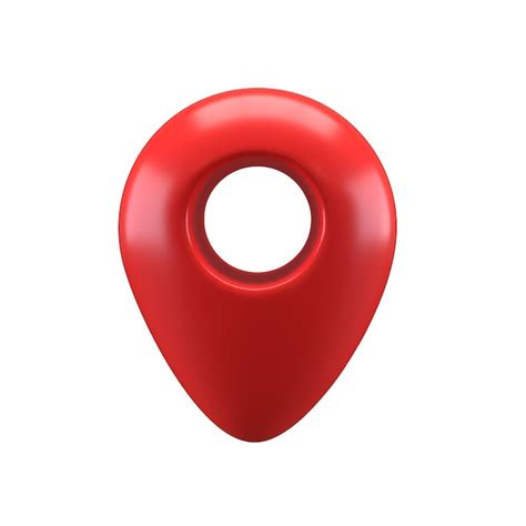 Premium PSD 3d Realistic Style Red Glossy Location Map Pin Gps