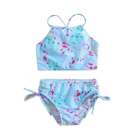 Peaskjp Girl S Bikini Swimsuits Summer Two Piece Swimwear High Waisted
