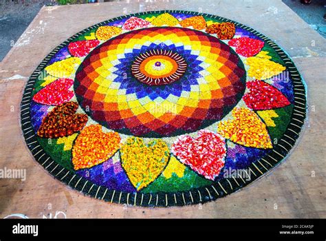 Floral decorations - pookalam,pookklam during Onam festival in kerala ...