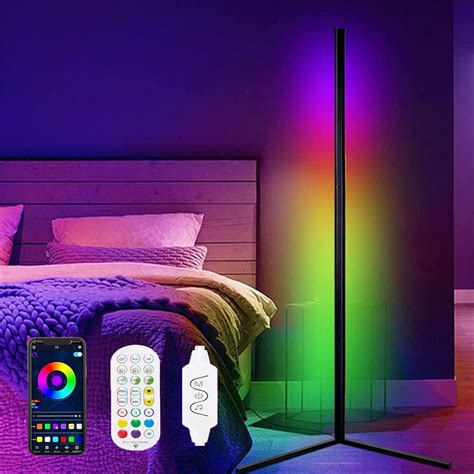 Beauenty Living Room Dimmable Corner Floor Lamp Rgb Color Changing