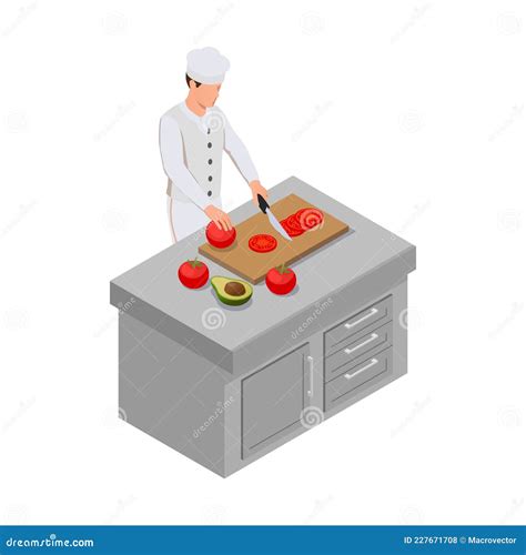 Isometric Chef Icon Stock Vector Illustration Of Salad