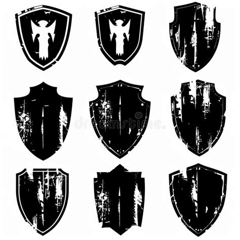 graffiti heraldic shields symbols black graffiti spray shields