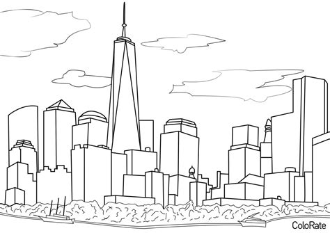 Раскраска Легкий город для детей распечатать - Город