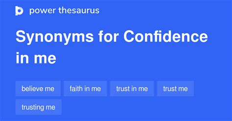 Confidence In Me Synonyms 37 Similar Phrases