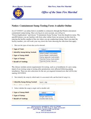 Fillable Online Www2 Illinois Notice Containment Sump Testing Form