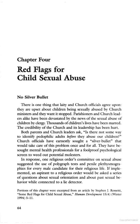 Pdf Red Flags For Child Sexual Abuse