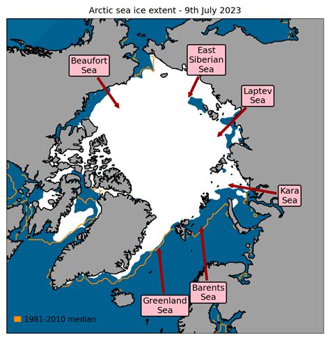 Briefing on Arctic and Antarctic sea ice - July 2023 - Met Office