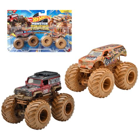 Bộ 2 Xe Mô Hình Monster Trucks Siêu Xe Tải Mud Racing Hot Wheels HWN65 FYJ64 FAHASA