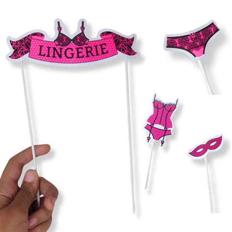 Topo de Bolo Topper Decoração Festa Adulto Tema Chá de Lingerie Shopee Brasil