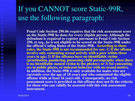 Ppt The Static R Saratso State Authorized Risk Assessment Tool For Sex Offenders