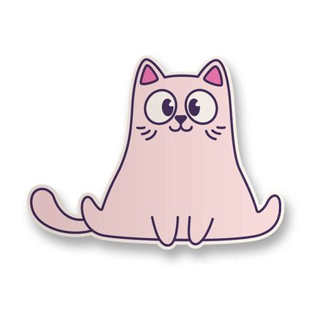 Funny Pink Cat Sticker By Bottle Your Brand