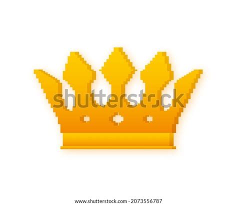 Golden Crown Pixel Art Icon 8bit Stock Vector (Royalty Free) 2073556787