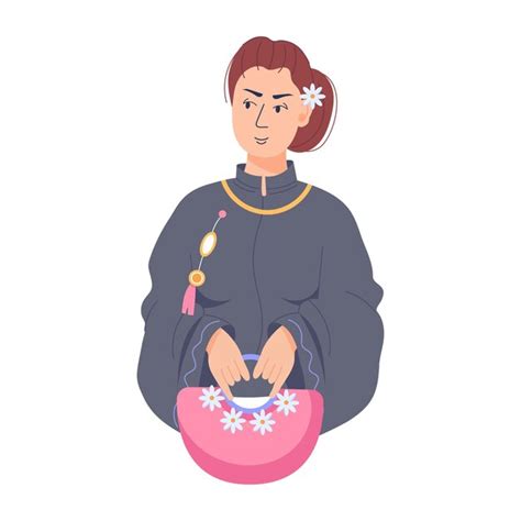 Premium Vector Flat Character Illustration Of A Chinese Female