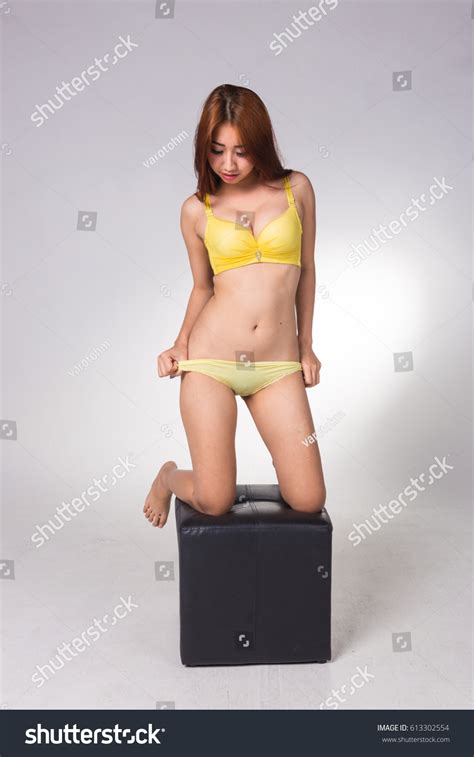 Sexy Asian Woman White Lingerie On Stock Photo 613302554 Shutterstock