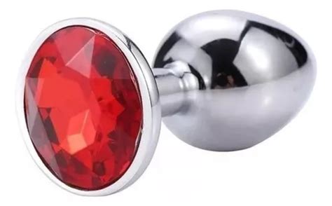 Butt Plug Anal Gema Metalico Joya Dilatador Juguete Sexual Color Rojo MercadoLibre