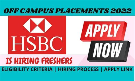 Hsbc Off Campus Placement Drive 2022 For Freshers Hiring As Trainee