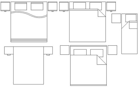 Double Bed 2d Plan Cad Blocks In Autocad Dwg File Cadbull