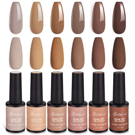 Gelike Ec Brown Gel Nail Polish Set Nude Brown Gel Polish Gel Nail Polish Colors Neutral