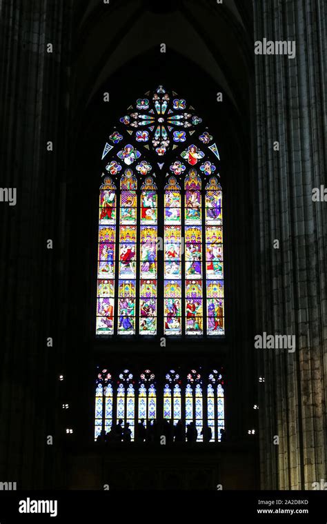 Stained Glass in Cologne Cathedral, Cologne City, Germany Stock Photo - Alamy