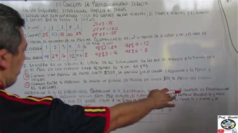 12 Concepto De Proporcionalidad Directa 7º Grado Cuaderno De Ejercicios Youtube