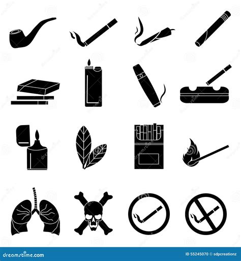 Smoking Icons Set Stock Vector Illustration Of Icon