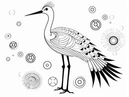 Crane Inspired Mandala Design Coloring Page